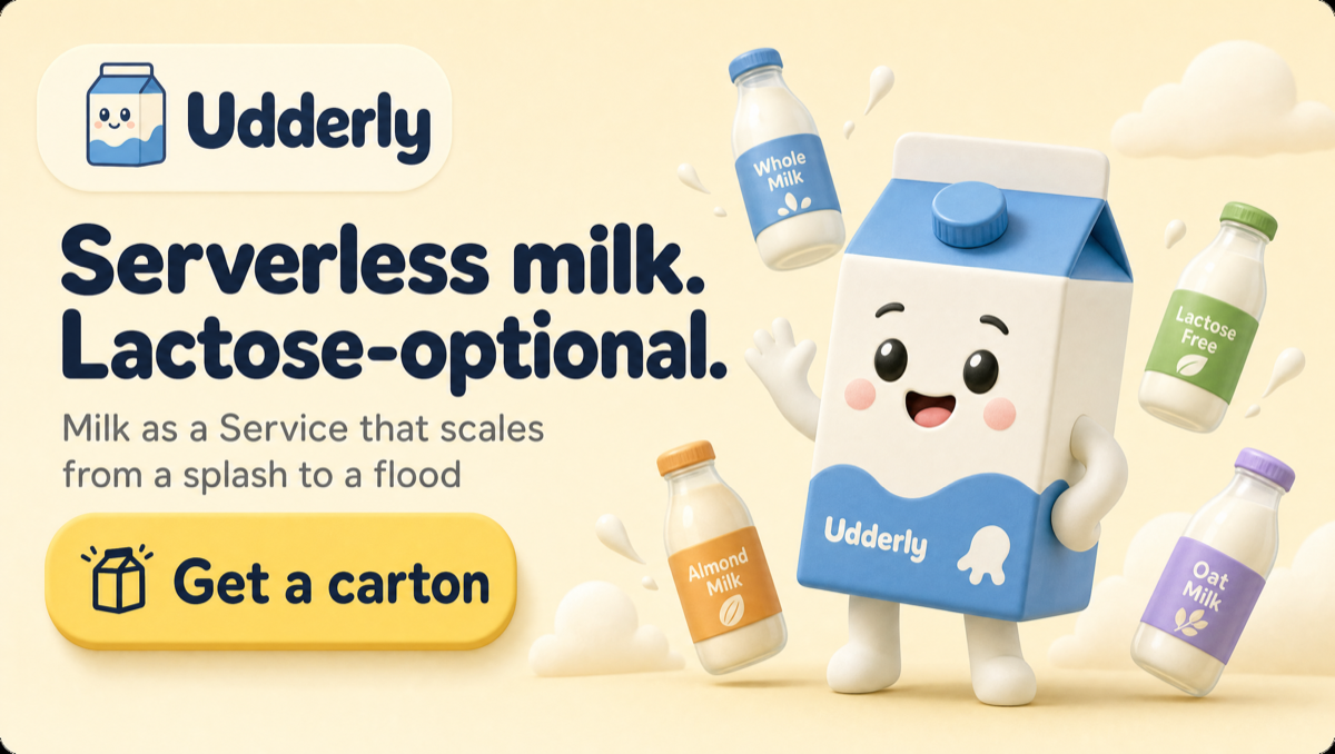 Build-wait card example with the fictional brand Udderly