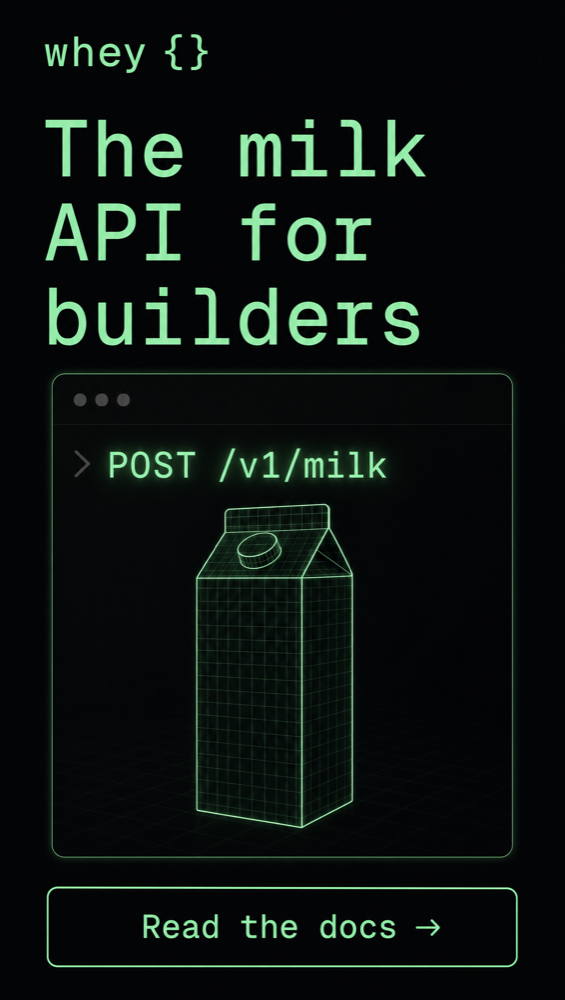 Skyscraper example with the fictional brand Whey